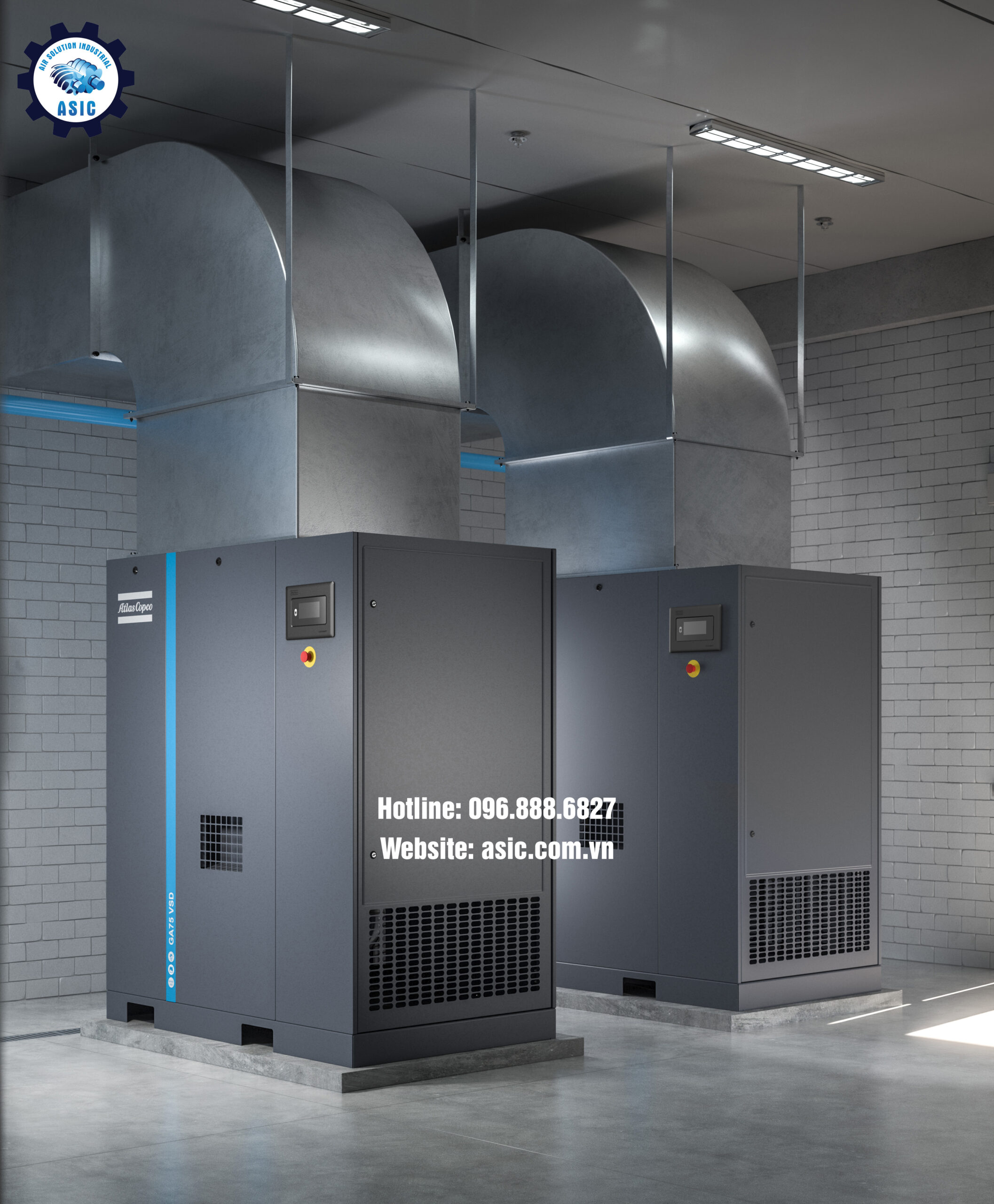 M&aacute;y n&eacute;n kh&iacute; Atlas Copco GA75VSDiPM